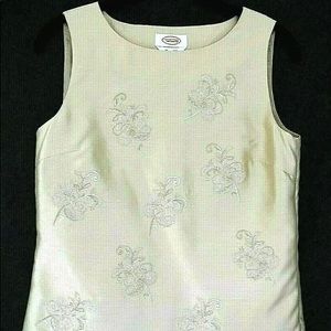NEW Talbots 100% Silk Sequin Embroidered  Lined Side zip Top MSRP $98/NW…